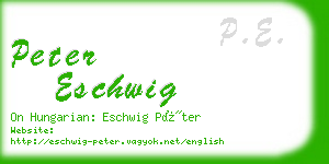 peter eschwig business card
